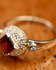 Regina 14k Gold, Garnet and Diamond Ring
