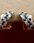 Ribbon 14k Gold, Sapphire and Diamond Earrings
