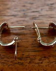 Ribbon 14k Gold, Sapphire and Diamond Earrings