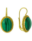 Royal Oval Malachite Earrings