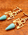 Russian Art Deco Screw Back Earrings