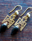 Russian Deco Onyx Earrings