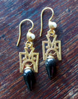 Russian Deco Onyx Earrings