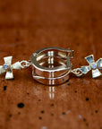 Santa Maria 14k Gold and Diamond Cross Earrings