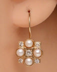 Somerset 14k Gold, Pearl and Diamond Earrings