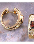 Sonia Delaunay 14k Gold, Garnet and Diamond Earrings