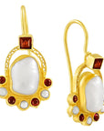 Sotherby Pearl and Garnet Earrings