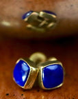 Square Stud Lapis Earrings