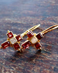 St. Albans Cross Garnet Earrings