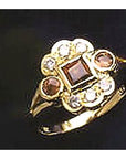 St. Nicholas 14k Gold Garnet and Diamond Ring