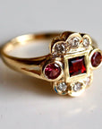 St. Nicholas 14k Gold Garnet and Diamond Ring