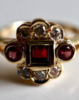 St. Nicholas 14k Gold Garnet and Diamond Ring