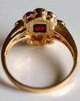 St. Nicholas 14k Gold Garnet and Diamond Ring