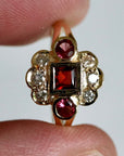 St. Nicholas 14k Gold Garnet and Diamond Ring