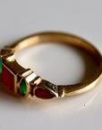 St Patrick 14k Gold, Garnet, Ruby & Emerald Ring