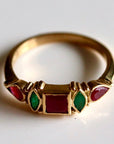 St Patrick 14k Gold, Garnet, Ruby & Emerald Ring