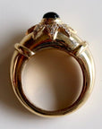 Star 14k Gold, Onyx and Diamond Ring