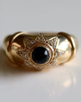 Star 14k Gold, Onyx and Diamond Ring