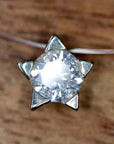 Starburst 14k White Gold and Diamond Necklace