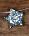 Starburst 14k White Gold and Diamond Necklace