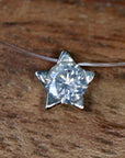 Starburst 14k White Gold and Diamond Necklace