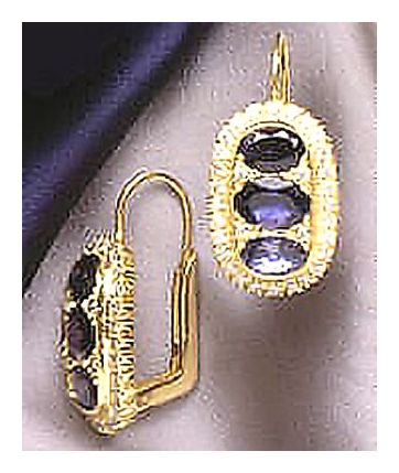 Stoplight 14k Gold and Iolite Drop Earrings