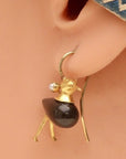 Sussex Sandpiper 14k Gold, Onyx and Pearl Earrings