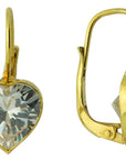 Sweetheart Solitaire Cubic Zirconia Earrings