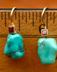 Taos Turquoise and Garnet Earrings