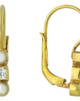 Thoroughly Modern Millie 14k Gold, Pearl and Zirconia Earrings