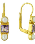 Thoroughly Modern Millie Amethyst and Pearl Earrings