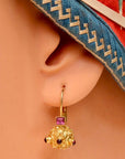 Timbuktu 14k Gold and Garnet Victorian Earrings