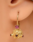 Timbuktu 14k Gold and Garnet Victorian Earrings