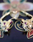 Timbuktu 14k Gold and Garnet Victorian Earrings