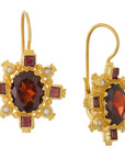 Trafalgar Garnet and Pearl Earrings