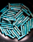 Tubular Mummy Beads, 3000 years Old Antique - Turquoise Color 9 grams