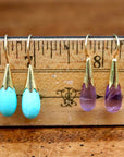 Turquoise Cornflower Bud Egyptian Earrings