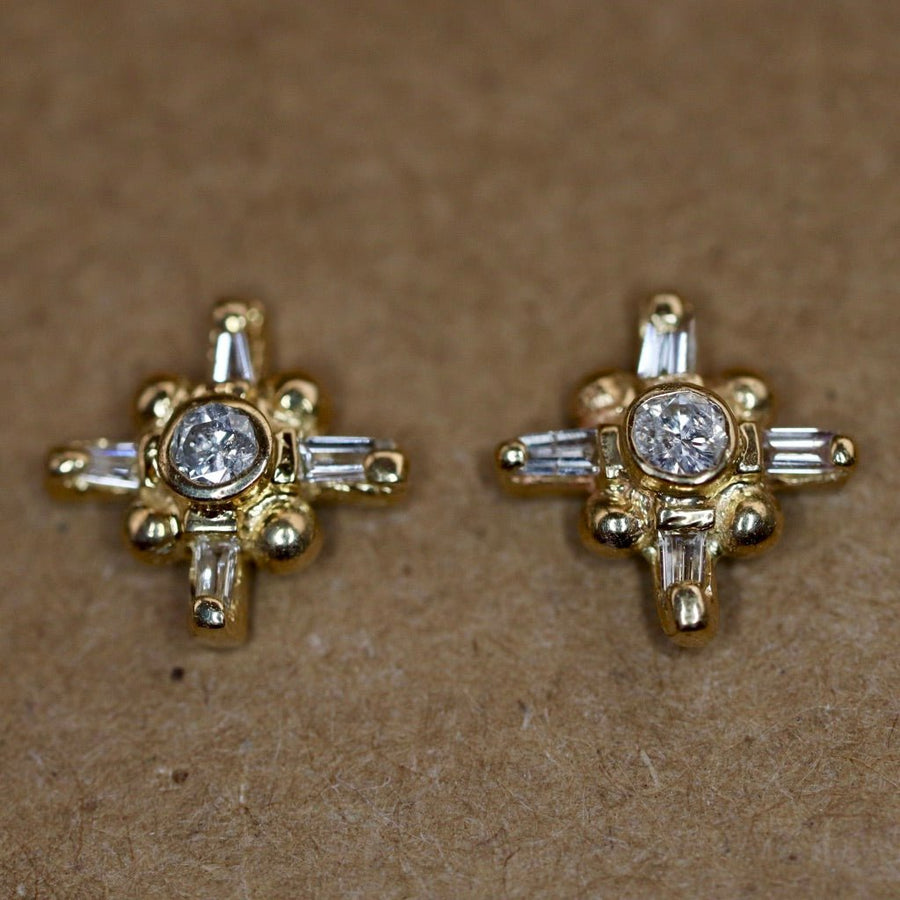 Venus 14k Gold and Diamond Earrings