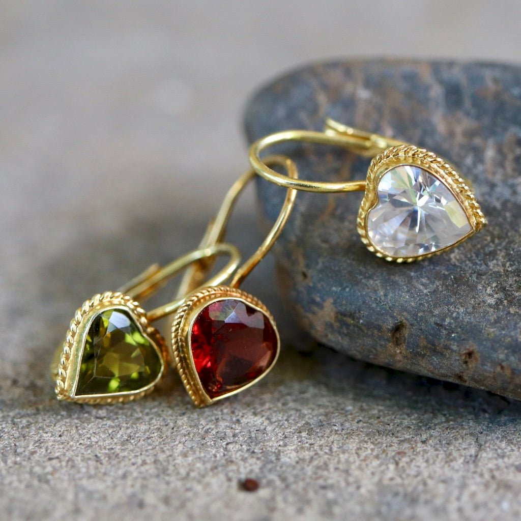 Victorian Heart Peridot Earrings : Museum of Jewelry