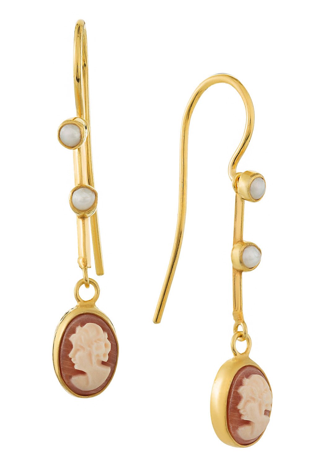 Victoriana Cameo and Pearl sale Earrings