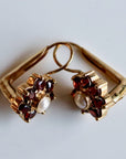 Vinca 14k Gold, Pearl and Garnet Earrings