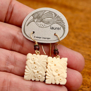 Vintage Laurel Burch "Aloha" Gold-Plate Earrings