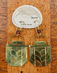 Vintage Laurel Burch Articulating Art Deco Gold-Plate Earrings