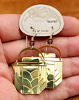 Vintage Laurel Burch Articulating Art Deco Silver-Plate Earrings