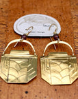 Vintage Laurel Burch Articulating Art Deco Gold-Plate Earrings