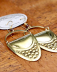 Vintage Laurel Burch Articulating Bag Gold-Plate Earrings