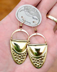 Vintage Laurel Burch Articulating Bag Gold-Plate Earrings