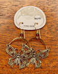 Vintage Laurel Burch Articulating Butterfly Gold-Plate Earrings