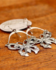 Vintage Laurel Burch Articulating Butterfly Silver-Plate Earrings