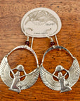 Vintage Laurel Burch Articulating Isis Silver-Plate Earrings